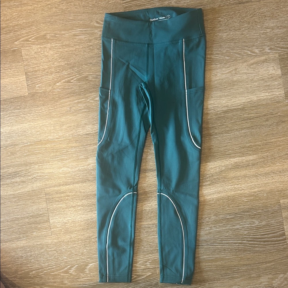 Outdoor Voices Teal Leggings with White Accents